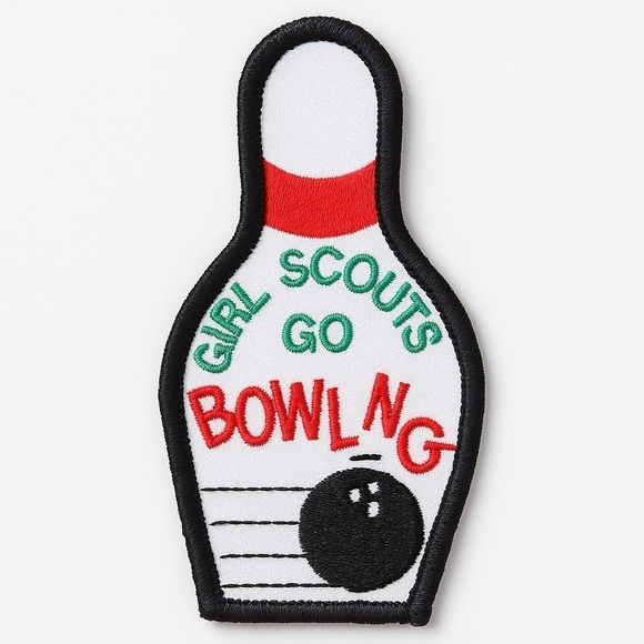 Girl Scouts Go Bowling Embroidered Patch - Picture 1 of 4